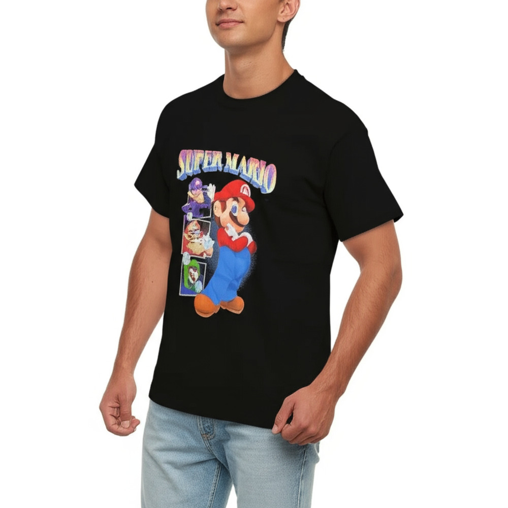 Nintendo 2XL Black Super Mario Character Gaming Graphic T-Shirt Geekcore